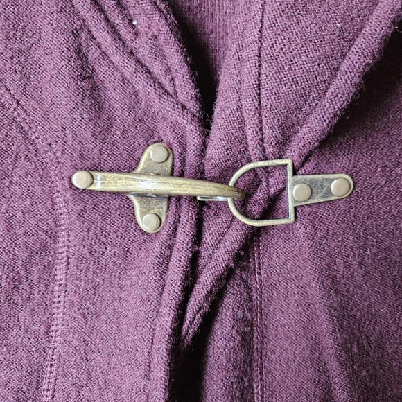 100% wool burgundy coat jacket - Picture 2 of 13